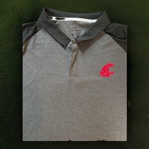 Nike Dri-FIT Washington State Cougars Golf Polo Shirt Mens Large WSU Gray Cougs